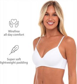 img 3 attached to Women'S 4-Pack Soft Foam Wireless T-Shirt Bra, Flexible No Wire Padded Support