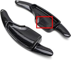 img 2 attached to 🏎️ Premium Black Carbon Fiber Steering Wheel Paddle Shifter Extension Covers for Chevy Corvette & Camaro - 2014-2019 C7, 2016-up Gen6 Models