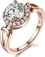 потрясающее женское кольцо с круглым белым камнем cz на основе из розового золота от gulicx jewelry логотип