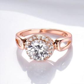 img 2 attached to Stunning CZ Round White Stone Women'S Ring On Rose-Gold Base By GULICX Jewelry