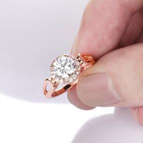 img 1 attached to Stunning CZ Round White Stone Women'S Ring On Rose-Gold Base By GULICX Jewelry