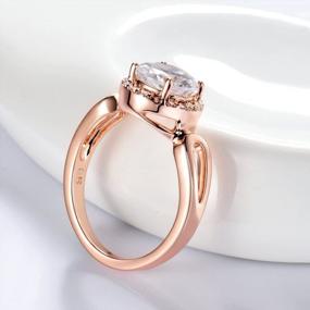 img 3 attached to Stunning CZ Round White Stone Women'S Ring On Rose-Gold Base By GULICX Jewelry