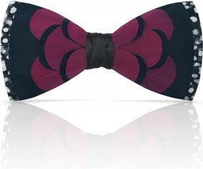 img 4 attached to 👔 Handmade Lanzonia Feather Bow Ties for Men - Ideal for Weddings and Dating