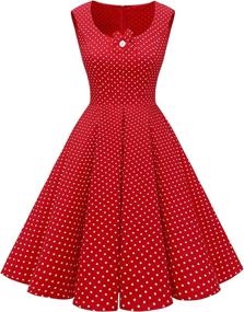 img 4 attached to 👗 Dressystar Vintage Cocktail Rockabilly Black White DotA Dresses for Women – Clothing Collection