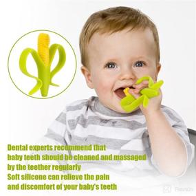 img 2 attached to 🍌 Baby Banana Infant Toothbrush: Easy to Hold, Train for Oral Hygiene & Provide Soothing Teething Relief - Soft Silicone Baby Teething Toys (Yellow)