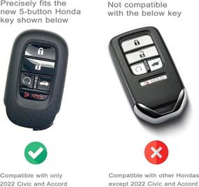 img 3 attached to Autobase Silicone Key Fob Cover For 2022 Honda Civic Accord 2023 HR-V Sport SI EX EX-L Touring