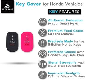 img 2 attached to Autobase Silicone Key Fob Cover For 2022 Honda Civic Accord 2023 HR-V Sport SI EX EX-L Touring