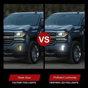 img 1 attached to 2016-2018 Chevy Silverado 1500 LED Fog Lights - FieryRed OEM Bumper Driving Lamp Kit