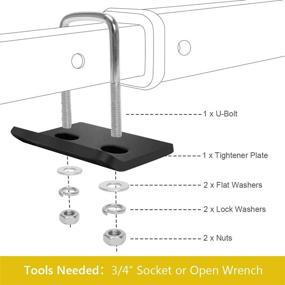 img 2 attached to 🔒 Premium Automotive Trailer Hitch Tightener: Anti-Rattle Stabilizer Alloy U-Bolt for 1.25" and 2" Hitches - Heavy Duty, Anti Rust & Easy Install