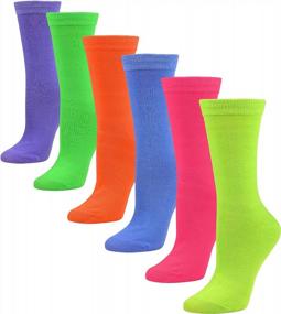 img 4 attached to 6 Pairs Debra Weitzner Women'S Cotton Crew Socks - Colorful Argyle Patterned Fun Socks For Girls
