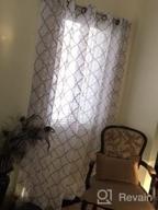 img 1 attached to MIUCO White Sheer Embroidery Trellis Design Grommet Curtains 95" Long For French Doors - 2 Panels (2 X 37" Wide) review by Jesus Samaddar