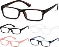 andwood reading glasses blue light blocking readers for women men 5 pack computer eyeglasses with spring hinge logo
