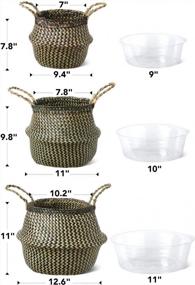 img 2 attached to Small & Large Seagrass Belly Baskets - Perfect For Home Decor, Storage, Laundry, Picnics & Grocery Shopping!