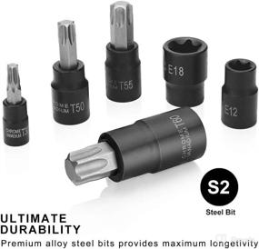 img 3 attached to 🔧 Renekton Master Torx Bit Socket and External Torx Socket Set: 25 Piece Set of S2 and Cr-V Steel Tamper Proof Bit Sockets