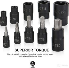 img 2 attached to 🔧 Renekton Master Torx Bit Socket and External Torx Socket Set: 25 Piece Set of S2 and Cr-V Steel Tamper Proof Bit Sockets