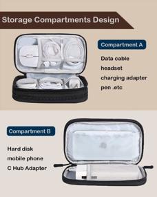 img 2 attached to 📱 Waterproof Hard Drive Case & Charger Bag - Portable Electronics Organizer for USB Flash Drives, Cables, and Chargers (Black)