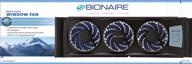 bionaire thin window fan with comfort control thermostat - holmes group bwf0522e-bu - black - 3 blades logo
