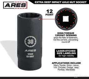 img 2 attached to 🔧 Ares 12044 - 30MM Axle Nut Socket - High Performance 12 Point Socket - Extra Deep 1/2-Inch Drive Impact Socket for Effortless Axle Shaft Nut Removal