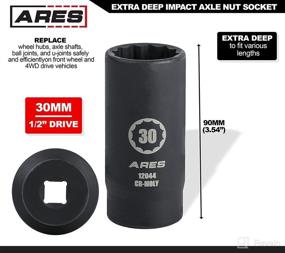 img 3 attached to 🔧 Ares 12044 - 30MM Axle Nut Socket - High Performance 12 Point Socket - Extra Deep 1/2-Inch Drive Impact Socket for Effortless Axle Shaft Nut Removal