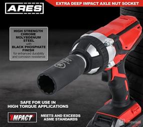 img 1 attached to 🔧 Ares 12044 - 30MM Axle Nut Socket - High Performance 12 Point Socket - Extra Deep 1/2-Inch Drive Impact Socket for Effortless Axle Shaft Nut Removal