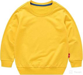 img 3 attached to 👕 HAXICO Unisex Kids Solid Cotton Thin Pullover Sweatshirt T-Shirt Toddler Baby Crewneck Long Sleeve Tops Blouse