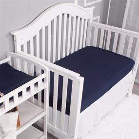 img 3 attached to Get Your Baby Cozy With Belsden'S Microfiber Crib Sheets Trio Set In Navy, Grey & Black