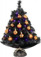 мини-набор рождественской елки с фиолетовыми светодиодными огнями - идеально подходит для украшения стола в помещении! логотип