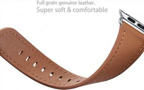 img 2 attached to Upgrade Your IWatch With WFEAGL Top Grain Leather Bands In Many Colors - Compatible With IWatch Series 1-5 (Brown Band+Silver Adapter, 38Mm 40Mm)