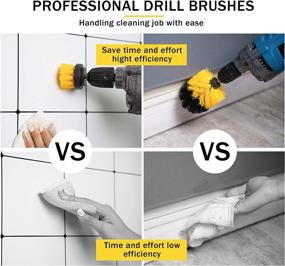 img 3 attached to 🧽 3-Piece Drill Brush Attachment Set for Bathroom Surfaces: Tub, Shower, Tile and Grout - Ultimate All-Purpose Power Scrubber Cleaning Kit - Grout Drill Brush Set - Drill Brushes Set for Effective Power Scrubbing