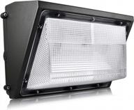 commercial grade luxrite led wall pack with dusk to dawn sensor: 45w, 5000k, 5120 lumens, ip65 waterproof, dimmable, ideal for outdoor security lighting logo