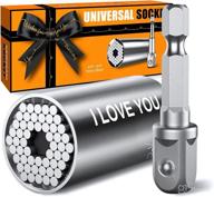 universal socket tools for men: super grip set with power drill adapter - perfect stocking stuffers, birthday gifts, cool gadgets for dad, husband, boyfriend - fits 1/4'' to 3/4'' standard sizes логотип