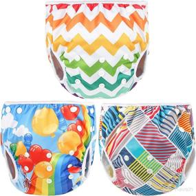 img 4 attached to 🩱 Swim Diapers for Toddlers, Reusable & Adjustable with Stylish Lightweight Design, Ideal for Swimming Lessons & Baby Shower Presents, Age Range: 9 Months - 3 Years, Weight Range: 20 - 40 lbs