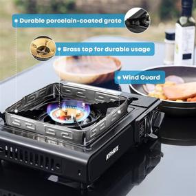 img 2 attached to Portable Butane Gas Stove For Outdoor Adventures: 10,000BTU Camping Burner With Wind Guard And Carry Case