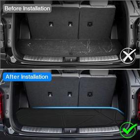 img 2 attached to 🚗 TTGBROS Custom Fit for Hyundai Palisade 2020-2023 All Weather Cargo Trunk Liner Floor Mat Non-Slip - Black, Behind 3rd Row, Rear Trunk Mat