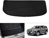 🚗 ttgbros custom fit for hyundai palisade 2020-2023 all weather cargo trunk liner floor mat non-slip - black, behind 3rd row, rear trunk mat logo