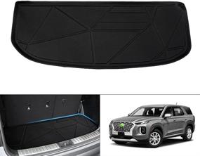 img 4 attached to 🚗 TTGBROS Custom Fit for Hyundai Palisade 2020-2023 All Weather Cargo Trunk Liner Floor Mat Non-Slip - Black, Behind 3rd Row, Rear Trunk Mat