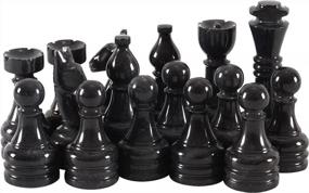 img 3 attached to Handmade Marble Chess Set - Black & Gold With Antique 32 Figure Set - Fits 16-20 Inch Chess Boards - Non-Wooden Game Pieces By RADICALn