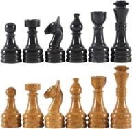 handmade marble chess set - black & gold with antique 32 figure set - fits 16-20 inch chess boards - non-wooden game pieces by radicaln logo