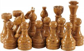 img 2 attached to Handmade Marble Chess Set - Black & Gold With Antique 32 Figure Set - Fits 16-20 Inch Chess Boards - Non-Wooden Game Pieces By RADICALn