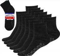 нескользящие диабетические носки для мужчин и женщин - черные носки свободного кроя до щиколотки, 6 пар от debra weitzner логотип