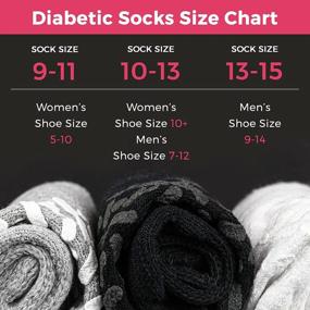 img 3 attached to Нескользящие диабетические носки для мужчин и женщин - черные носки свободного кроя до щиколотки, 6 пар от Debra Weitzner