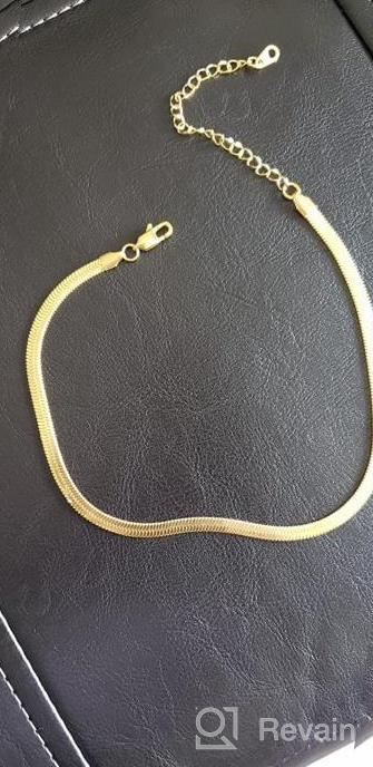 img 1 attached to PROSTEEL Herringbone Choker Necklace for Women - Stainless Steel/Sterling Silver Chain in Multiple Tones with Adjustable Length and Gift Box review by Antonio Rojas