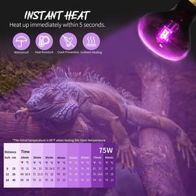 img 1 attached to 🐍 4 Pack 75W Reptile Bulbs - Night Heat Lamp, Moonlight UVA Spot Light for Bearded Dragon, Lizard, Tortoise, Spider, Snake, Chameleon, Amphibians