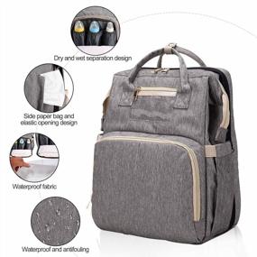 img 2 attached to Grey 3-In-1 Diaper Bag Backpack With Foldable Baby Bed, Stroller Straps, And Waterproof Design - Multifunctional Travel Baby Bag With Large Capacity And Changing Station - Mingto