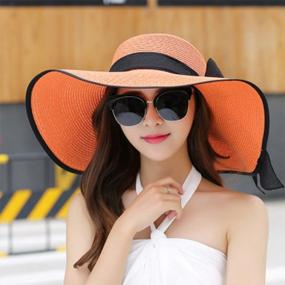 img 1 attached to Stay Chic And Protected: Women'S Foldable Floppy Straw Hat - Perfect For Summer Beach Days!
