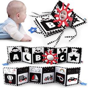 img 4 attached to 📚 Yohome Baby Books Toys: Black and White High Contrast Soft Book for Sensory Stimulation, Tummy Time, and Early Cognitive Development, Perfect for Babies 0-6 Months