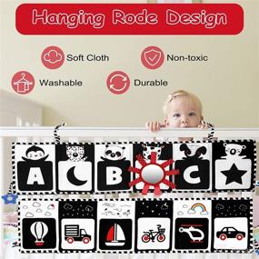 img 2 attached to 📚 Yohome Baby Books Toys: Black and White High Contrast Soft Book for Sensory Stimulation, Tummy Time, and Early Cognitive Development, Perfect for Babies 0-6 Months