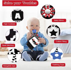 img 3 attached to 📚 Yohome Baby Books Toys: Black and White High Contrast Soft Book for Sensory Stimulation, Tummy Time, and Early Cognitive Development, Perfect for Babies 0-6 Months
