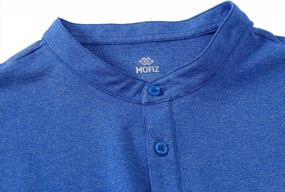 img 3 attached to Stay Cool And Comfortable On The Golf Course With AIRIKE Men'S Dry Fit Henley Polo Shirt In Sea Blue