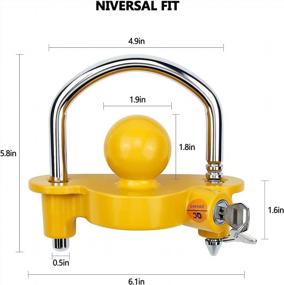 img 3 attached to Cenipar Trailer Hitch Tow Ball Coupler Security Adjustable Lock U-Shape,Heavy-Duty Steel Fits 1-7/8”,2”,2-5/16” Couples With Trailer Tongue Coupler Lock,Dia 1/4 Inch, 3/4 Inch Span